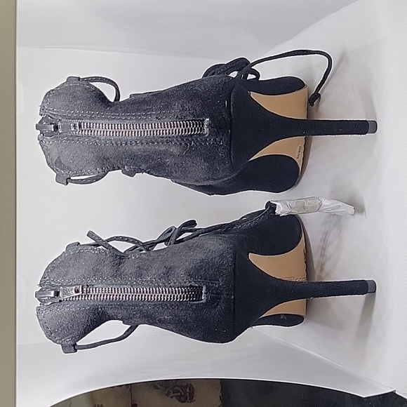 Vince Camuto Black Suede Lace Up High Heels - Picture 3 of 15